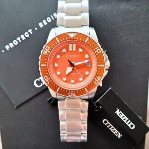 Citizen Men's Automatic Promaster Marine Sports Orange Dial Watch
